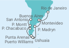 Itinerario del Crucero desde Río de Janeiro (Brasil) a San Antonio (Santiago de Chile) - Costa Cruceros