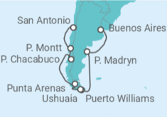 Itinerario del Crucero Argentina, Chile - Costa Cruceros