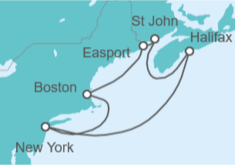 Itinerario del Crucero USA, Canadá - Princess Cruises