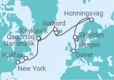 Itinerario del Crucero Noruega, Islandia, Canadá - Princess Cruises