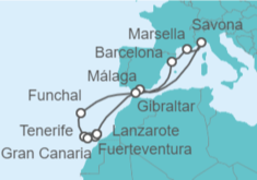 Itinerario del Crucero Islas Canarias - Costa Cruceros