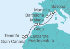 Itinerario del Crucero Islas Canarias - Costa Cruceros