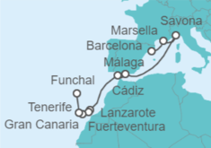 Itinerario del Crucero Islas Canarias - Costa Cruceros