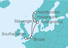 Itinerario del Crucero Bélgica, Noruega - Disney Cruise Line