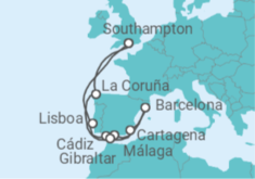 Itinerario del Crucero Portugal, España, Gibraltar - Princess Cruises