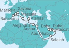 Itinerario del Crucero desde Savona (Italia) a Abu Dhabi (EAU)  - Costa Cruceros