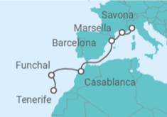 Itinerario del Crucero Portugal, Marruecos, España, Francia - Costa Cruceros