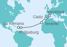 Itinerario del Crucero Saint Maarten, España - Costa Cruceros