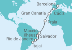 Itinerario del Crucero España, Cabo Verde, Brasil - Costa Cruceros