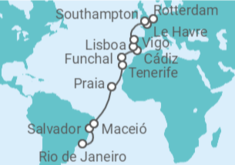 Itinerario del Crucero desde Río de Janeiro (Brasil) a Rotterdam - Costa Cruceros