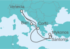 Itinerario del Crucero Italia, Grecia - Costa Cruceros