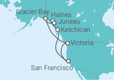 Itinerario del Crucero Alaska - Princess Cruises