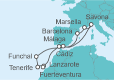 Itinerario del Crucero Islas Canarias - Costa Cruceros