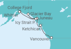 Itinerario del Crucero Alaska - Princess Cruises