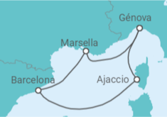 Itinerario del Crucero Francia, Italia - Costa Cruceros