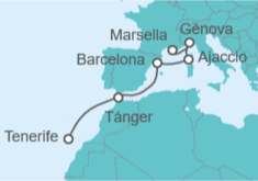 Itinerario del Crucero Marruecos, España, Francia, Italia - Costa Cruceros