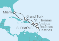 Itinerario del Crucero Antigua Y Barbuda, Santa Lucía, Islas Vírgenes - Eeuu, Bahamas - Princess Cruises