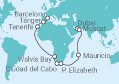 Itinerario del Crucero desde Dubái (EAU) a Barcelona (España) - Costa Cruceros