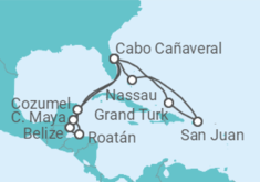 Itinerario del Crucero Bahamas, Puerto Rico, USA, México, Belice, Honduras - Princess Cruises