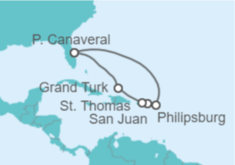 Itinerario del Crucero Saint Maarten, Islas Vírgenes - Eeuu, Puerto Rico, Bahamas - Princess Cruises