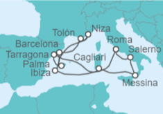 Itinerario del Crucero España, Francia, Italia - Cunard