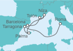 Itinerario del Crucero España, Francia - Cunard