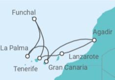 Itinerario del Crucero Islas Canarias - Costa Cruceros