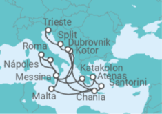 Itinerario del Crucero desde Civitavecchia (Roma) a Trieste (Italia) - Princess Cruises