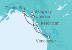 Itinerario del Crucero Alaska - Princess Cruises