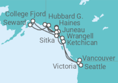 Itinerario del Crucero Alaska - Princess Cruises