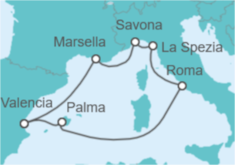 Itinerario del Crucero España, Francia, Italia - Costa Cruceros