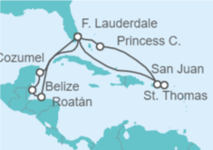 Itinerario del Crucero México, Belice, Honduras, USA, Puerto Rico, Islas Vírgenes - Eeuu - Princess Cruises