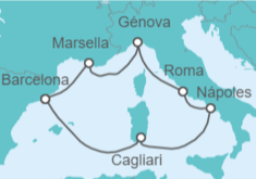 Itinerario del Crucero Italia, Francia, España - Costa Cruceros