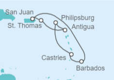 Itinerario del Crucero Islas Vírgenes - Eeuu, Antigua Y Barbuda, Saint Maarten, Santa Lucía, Barbados - Royal Caribbean