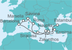 Itinerario del Crucero Grecia, Turquía, España, Francia, Italia - Costa Cruceros