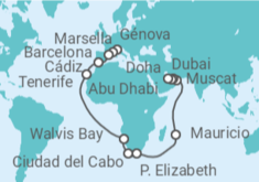 Itinerario del Crucero desde Génova (Italia) a Doha (Qatar) - Costa Cruceros