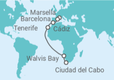 Itinerario del Crucero España, Namibia - Costa Cruceros