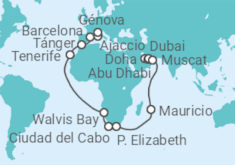 Itinerario del Crucero desde Doha (Qatar) a Génova (Italia) - Costa Cruceros