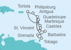 Itinerario del Crucero Guadalupe, Islas Vírgenes - Reino Unido, Saint Maarten, Antigua Y Barbuda, Santa Lucía, Martinica... - Costa Cruceros