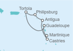 Itinerario del Crucero Islas Vírgenes - Reino Unido, Saint Maarten, Antigua Y Barbuda, Santa Lucía, Martinica - Costa Cruceros