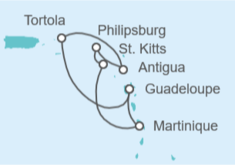 Itinerario del Crucero Guadalupe, Islas Vírgenes - Reino Unido, Antigua Y Barbuda, Saint Maarten - Costa Cruceros