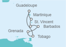 Itinerario del Crucero Guadalupe, Barbados - Costa Cruceros