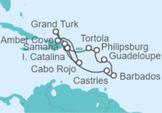 Itinerario del Crucero República Dominicana, Bahamas, Santa Lucía, Barbados, Guadalupe, Saint Maarten, Islas Vírgenes - ... - Costa Cruceros