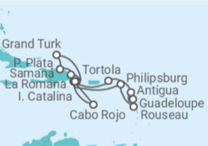 Itinerario del Crucero Saint Maarten, Guadalupe, Antigua Y Barbuda, Islas Vírgenes - Reino Unido, República Dominicana, ... - Costa Cruceros