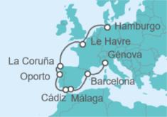 Itinerario del Crucero España, Portugal, Francia - Costa Cruceros