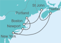 Itinerario del Crucero USA, Canadá - Norwegian Cruise Line