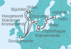 Itinerario del Crucero Noruega, Reino Unido, Dinamarca, Alemania, Suecia, Estonia, Finlandia - Princess Cruises