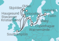 Itinerario del Crucero Dinamarca, Alemania, Suecia, Estonia, Finlandia, Reino Unido, Noruega - Princess Cruises