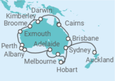 Itinerario del Crucero desde Auckland (Nueva Zelanda) a Sydney (Australia) - Princess Cruises