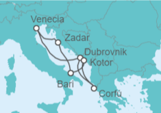 Itinerario del Crucero Croacia, Grecia, Montenegro, Italia TI - MSC Cruceros